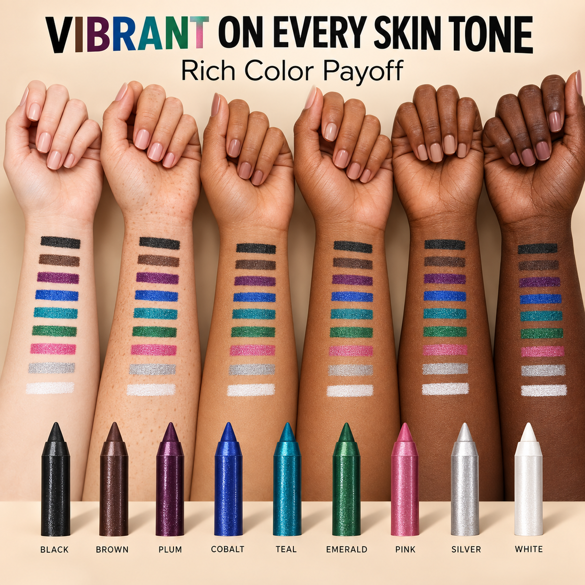Waterproof Shimmer Eyeliner Pencil – Long-Lasting Color Eye Makeup