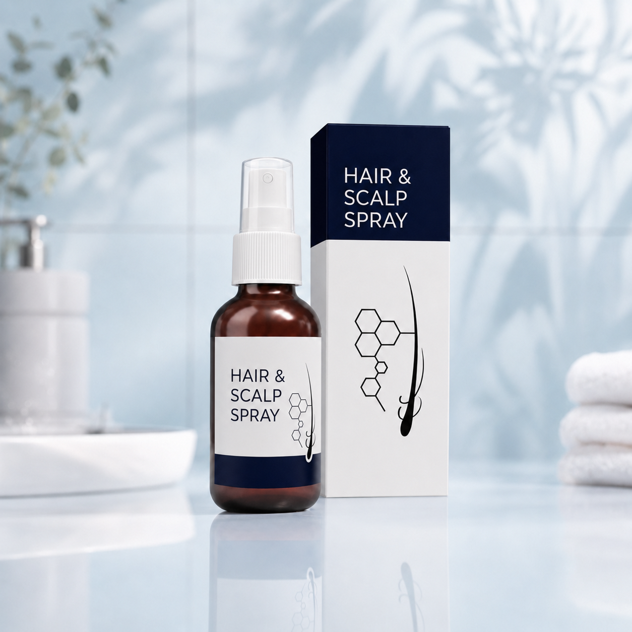 Hair Growth Spray bottle and box