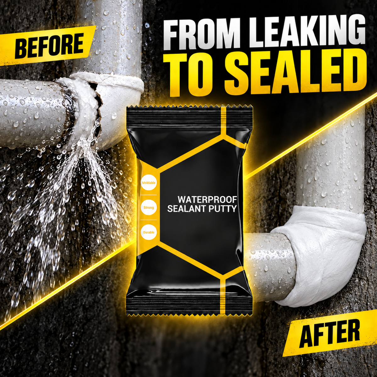 🛠️ Waterproof Sealant Putty – Fast Leak Repair & Hole-Filling Fix 💧