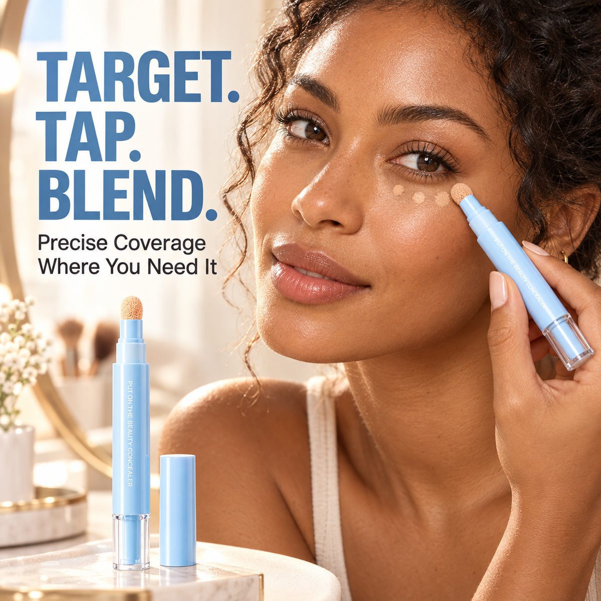 ✨ Flawless-in-Seconds 3-in-1 Concealer Pen – Brighten, Correct & Blur for Fresh, Awake-Looking Eyes