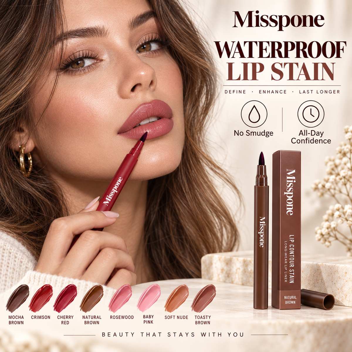 Peel & Stay Lip Stain Liner – 12H Smudge-Resistant Lip Definition
