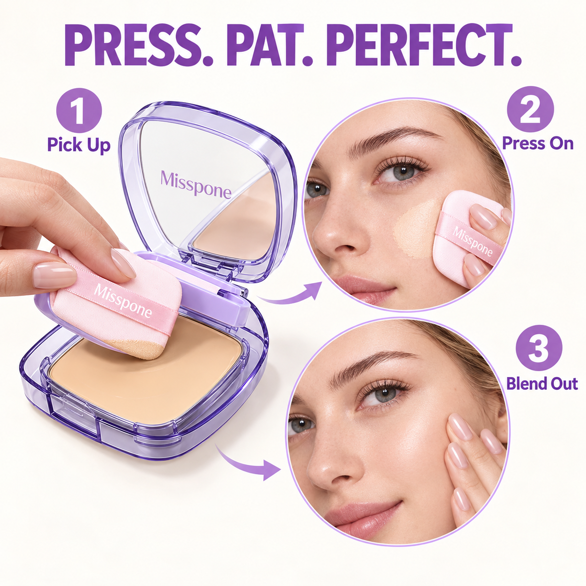 Full Coverage Cream Foundation Compact – Waterproof Long-Wear Flawless Finish