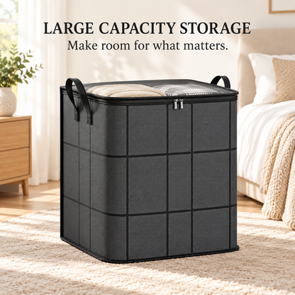 Foldable Under-Bed Clothes Storage Bin with Lid & Handles