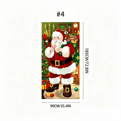 Christmas Door Cover – Premium Full-Door Holiday Decoration, Easy to Hang & Reusable