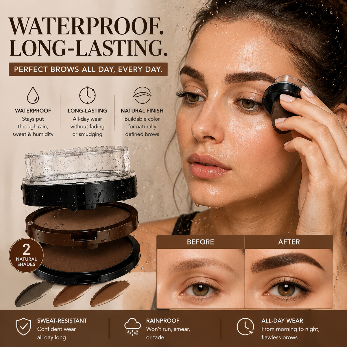 ✨ 2-Color Waterproof Eyebrow Stamp Kit — Symmetrical Brows in Seconds
