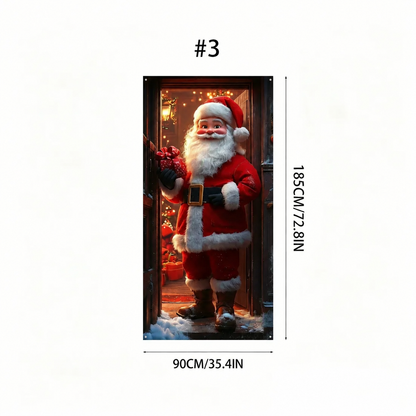 Christmas Door Cover – Premium Full-Door Holiday Decoration, Easy to Hang & Reusable