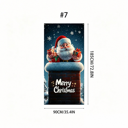 Christmas Door Cover – Premium Full-Door Holiday Decoration, Easy to Hang & Reusable