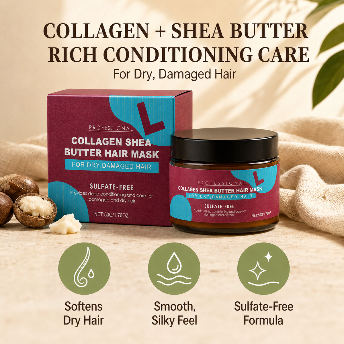 Collagen & Shea Butter Hair Mask – Deep Conditioning for Softer, Smoother Hair