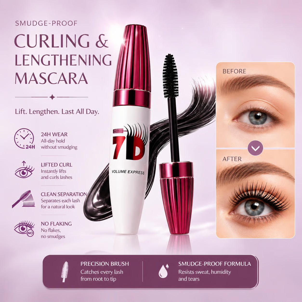 Smudge-Proof Curling & Lengthening Mascara