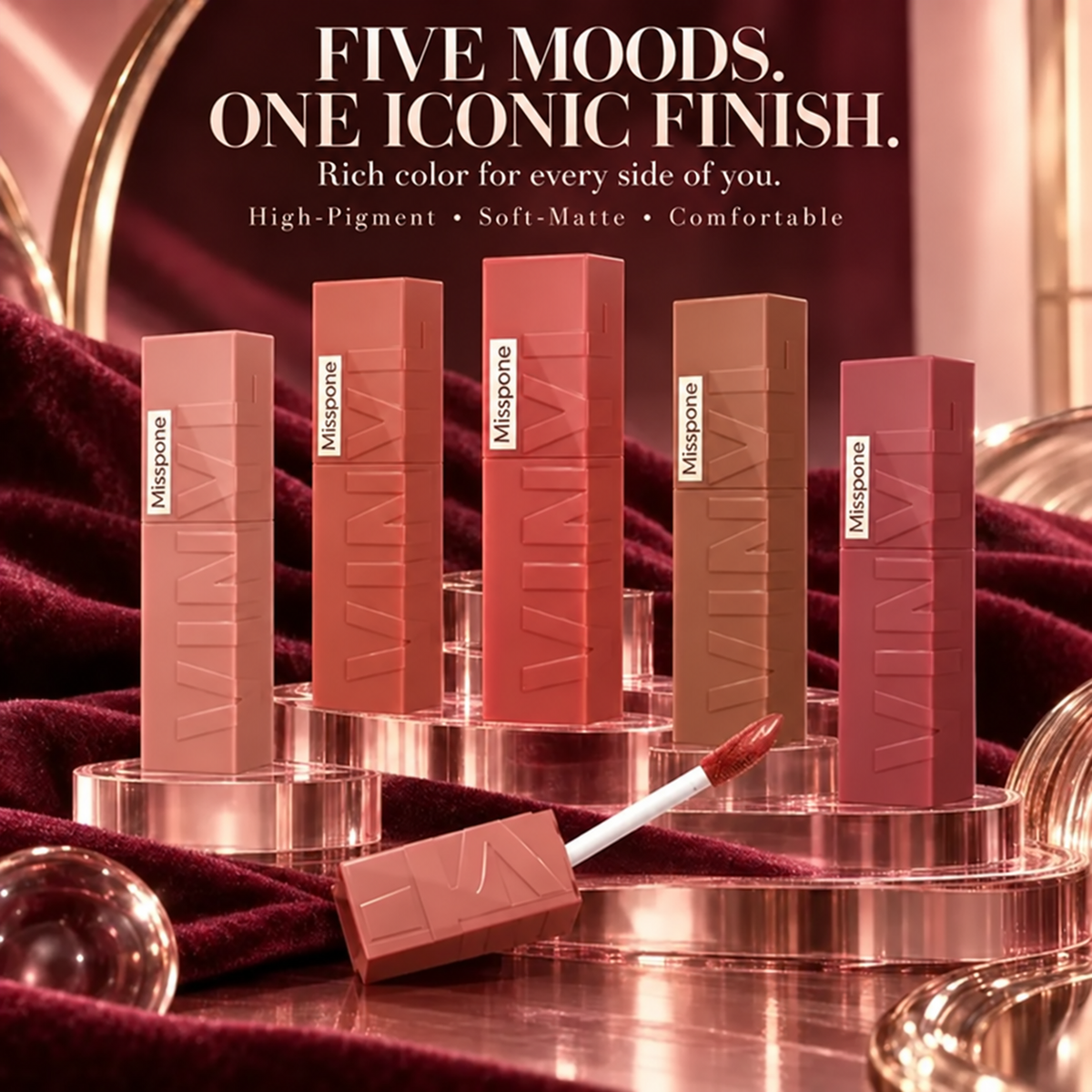 24H Velvet Matte Lip Tint – Waterproof, Transfer-Resistant & Long-Lasting