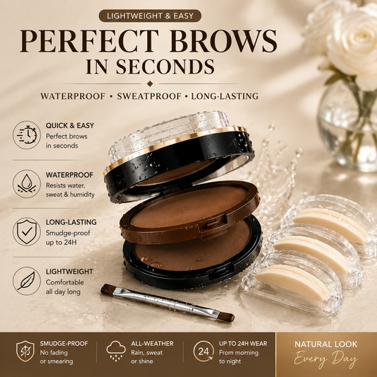 ✨ 2-Color Waterproof Eyebrow Stamp Kit — Symmetrical Brows in Seconds