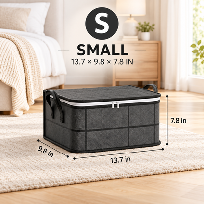 Foldable Under-Bed Clothes Storage Bin with Lid & Handles