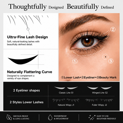 ✨ 3-in-1 Eye Makeup Stamp Kit – Create Perfect Eyeliner, Lash Looks & Beauty Marks in Seconds 💕