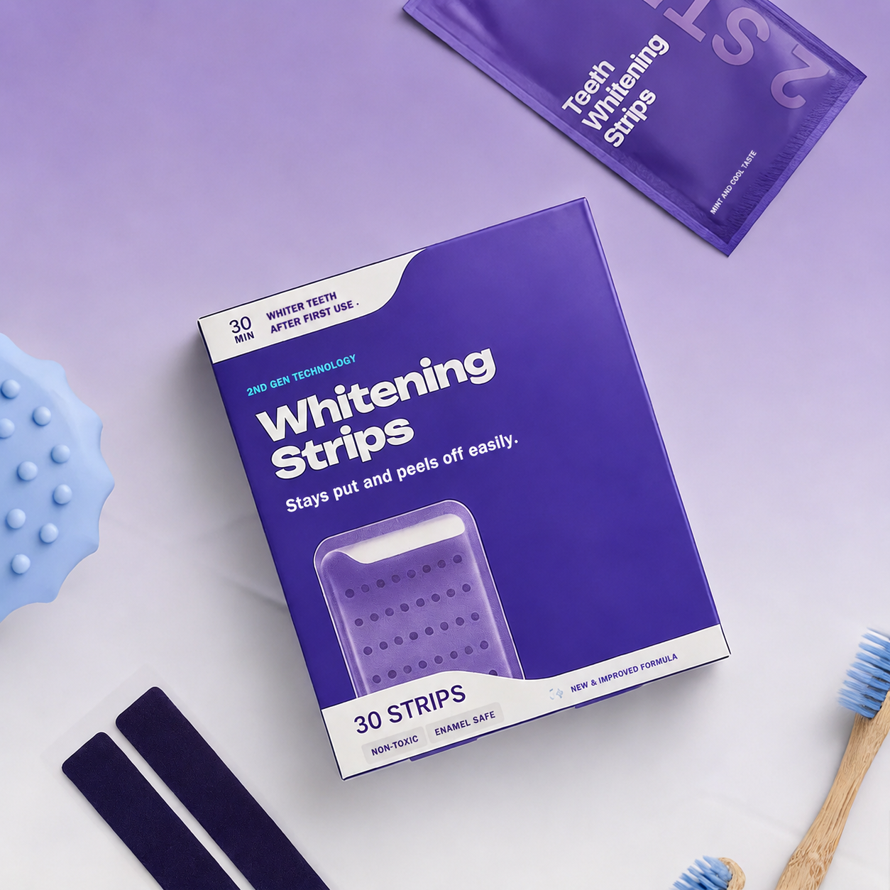 ByeYellow Purple Whitening Strips -7-Day Shocking Transformation Kit