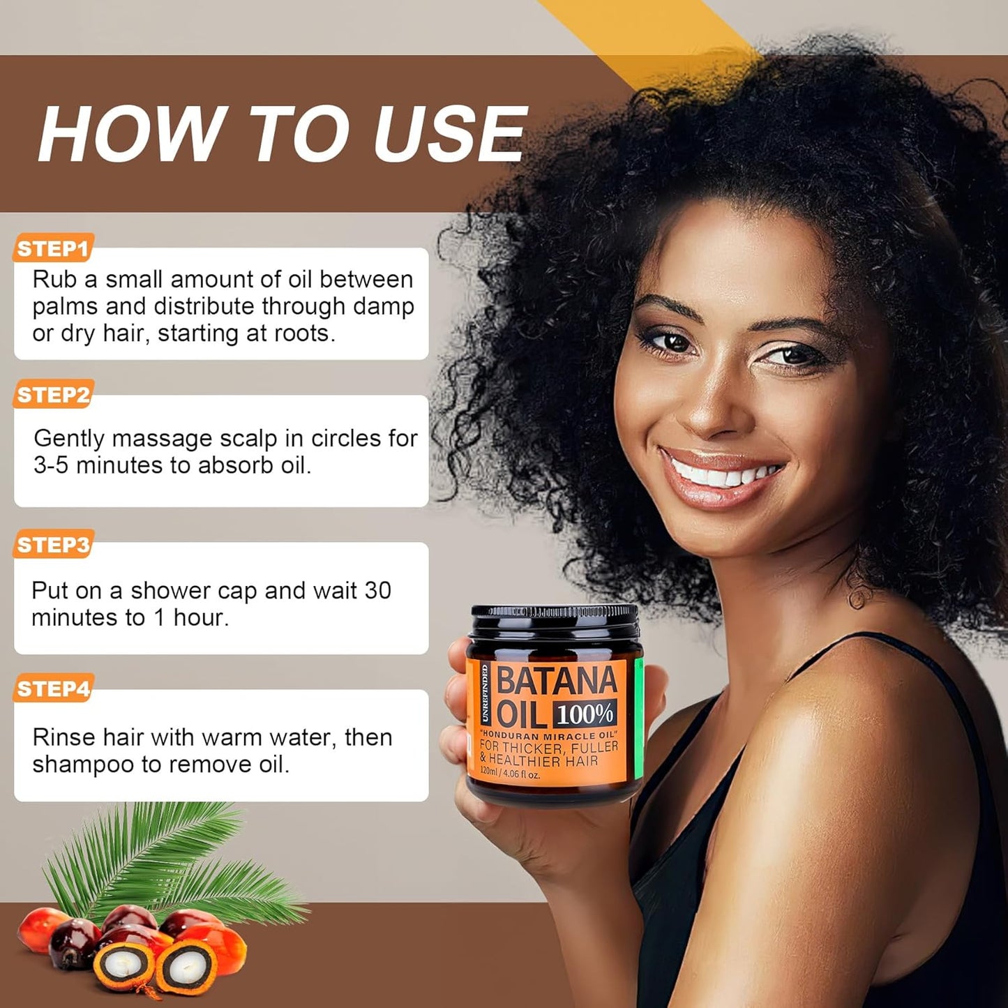 Batana Oil for Hair Growth,RawOrganic Batana Mask from Honduras