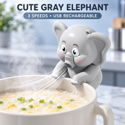 Cute Animal Clip-On Food Cooling Fan – 3-Speed Bowl & Cup Cooler