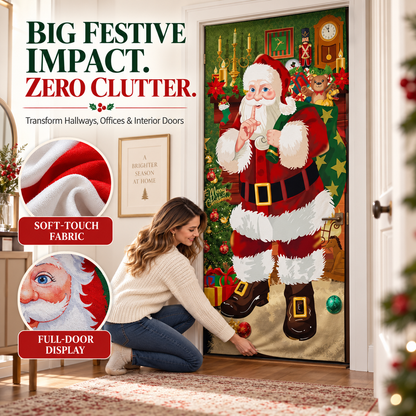 Christmas Door Cover – Premium Full-Door Holiday Decoration, Easy to Hang & Reusable