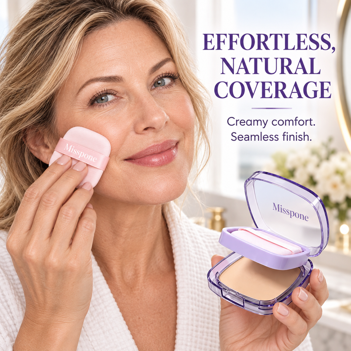 Full Coverage Cream Foundation Compact – Waterproof Long-Wear Flawless Finish
