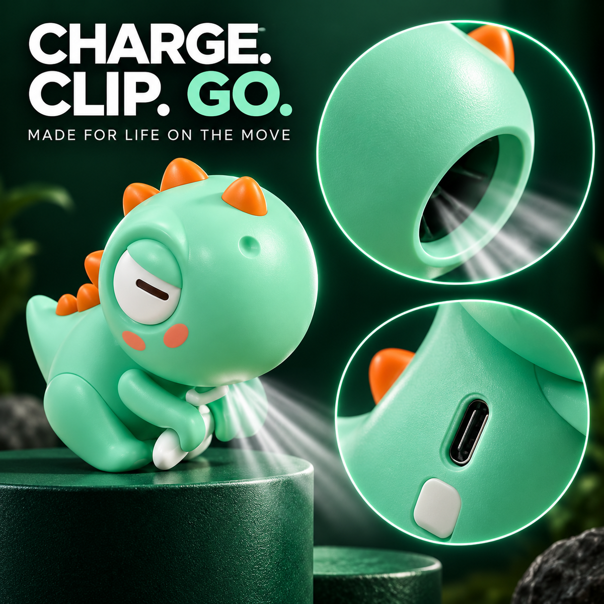 Cute Animal Clip-On Food Cooling Fan – 3-Speed Bowl & Cup Cooler