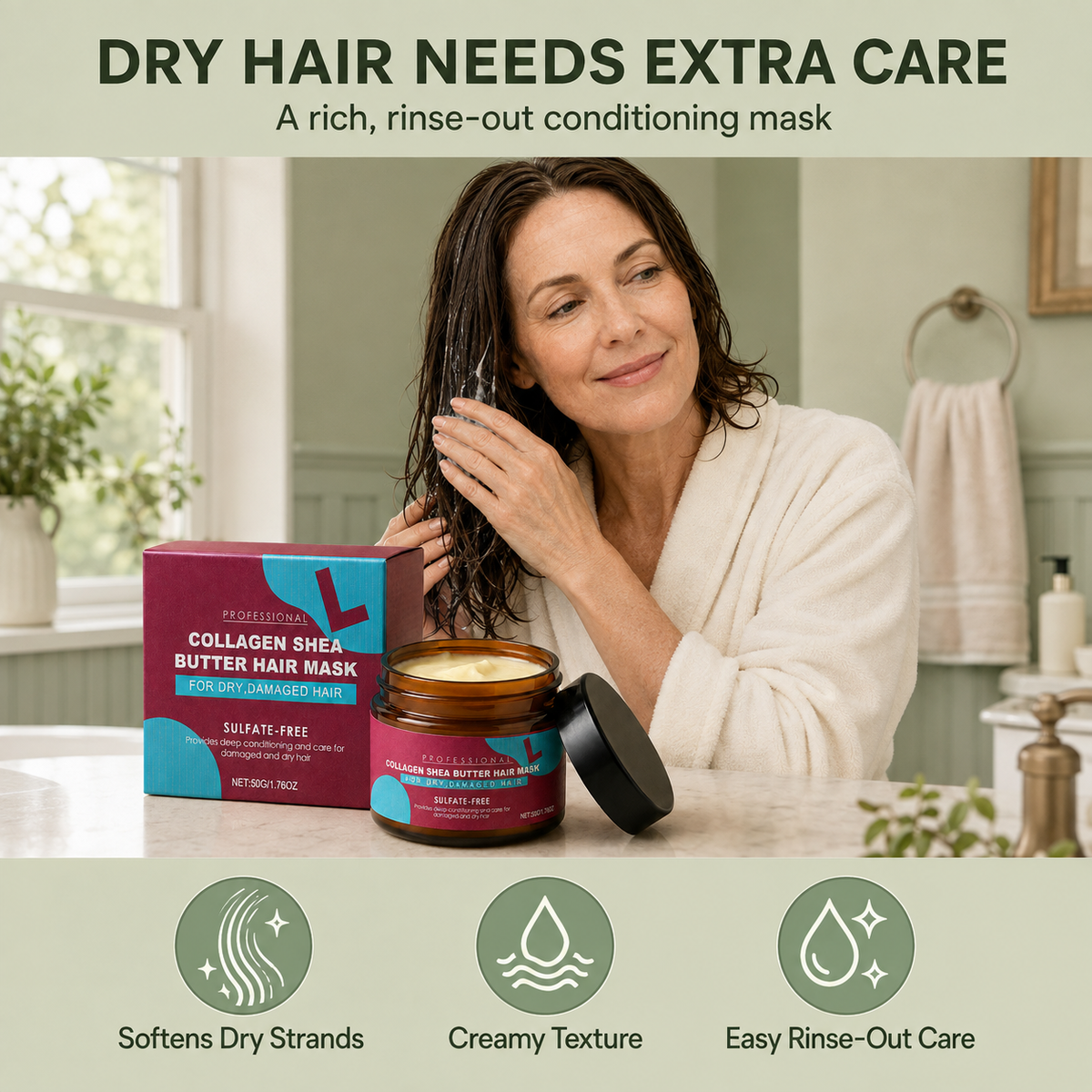 Collagen & Shea Butter Hair Mask – Deep Conditioning for Softer, Smoother Hair