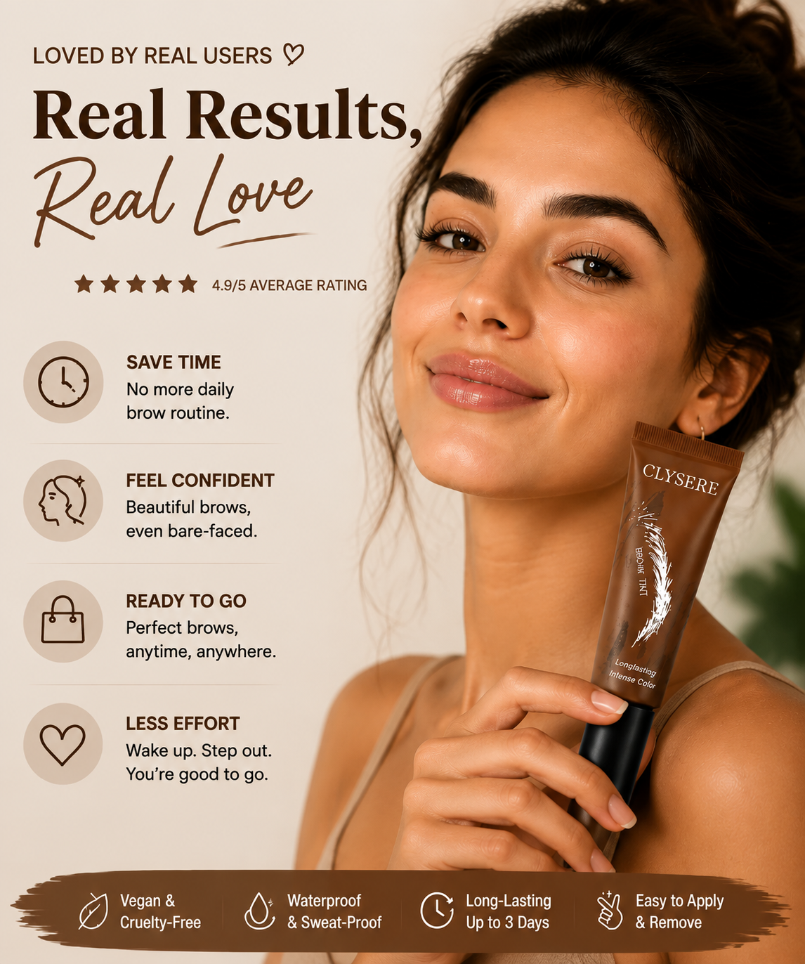 Last Day Buy 1 Get 1 Free CLYSERE Brow Tint | Easy Peel, Natural Brows, Lasting Color
