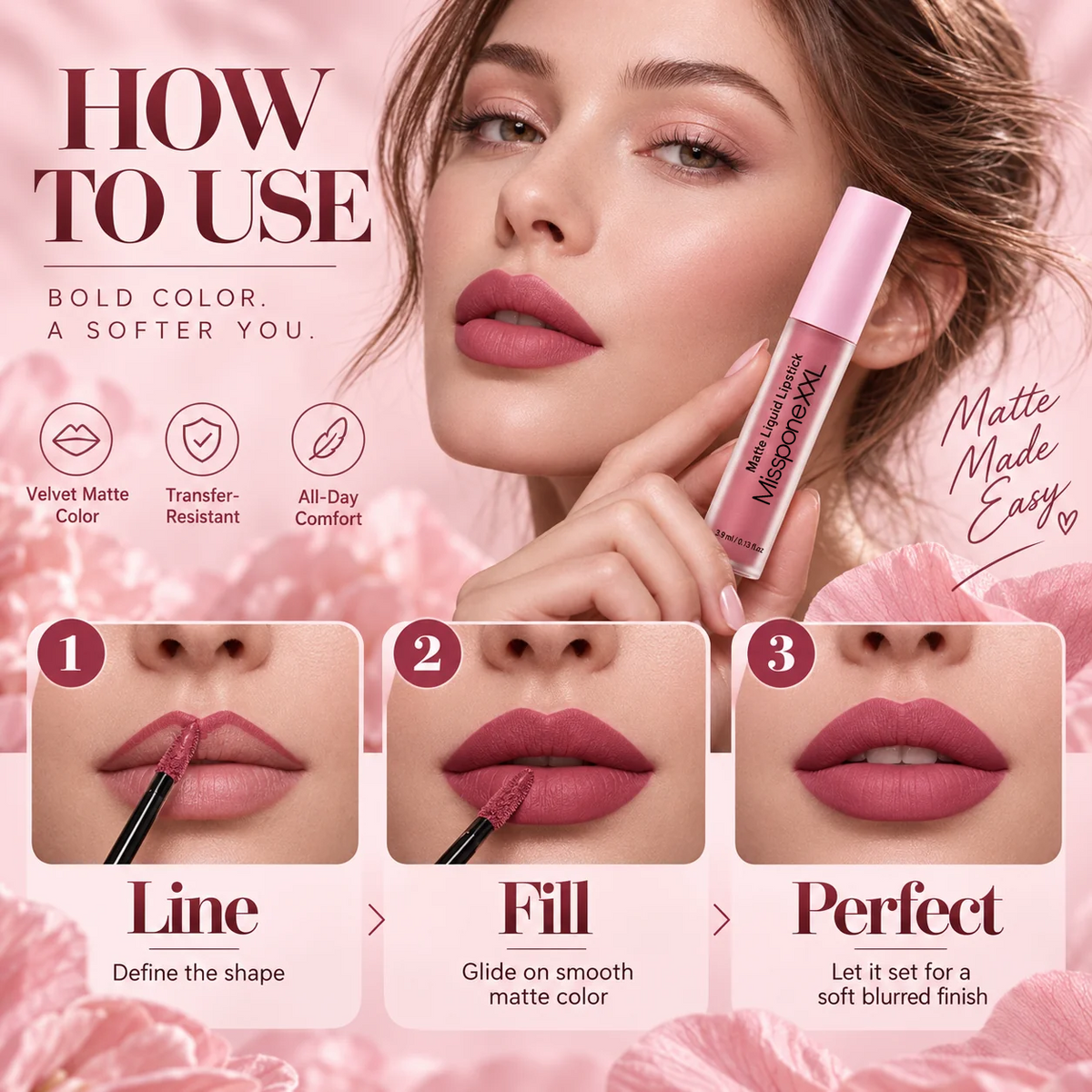 All-Day Velvet Matte Lip Color – Smooth, Bold & Transfer-Resistant