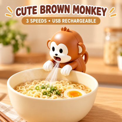 Cute Animal Clip-On Food Cooling Fan – 3-Speed Bowl & Cup Cooler