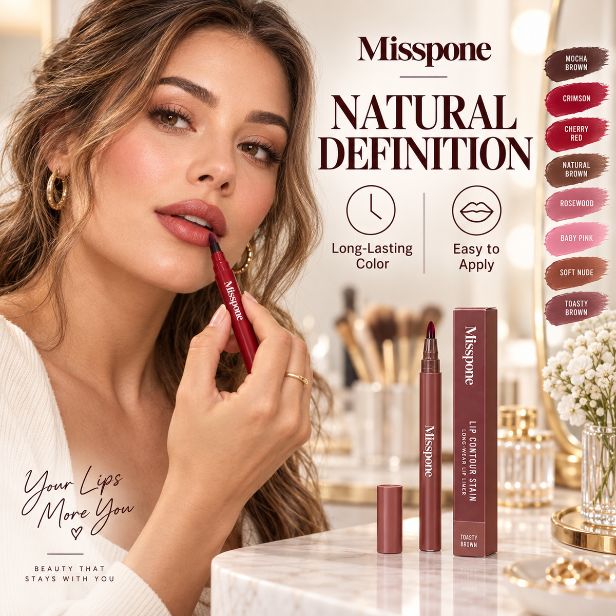 Peel & Stay Lip Stain Liner – 12H Smudge-Resistant Lip Definition